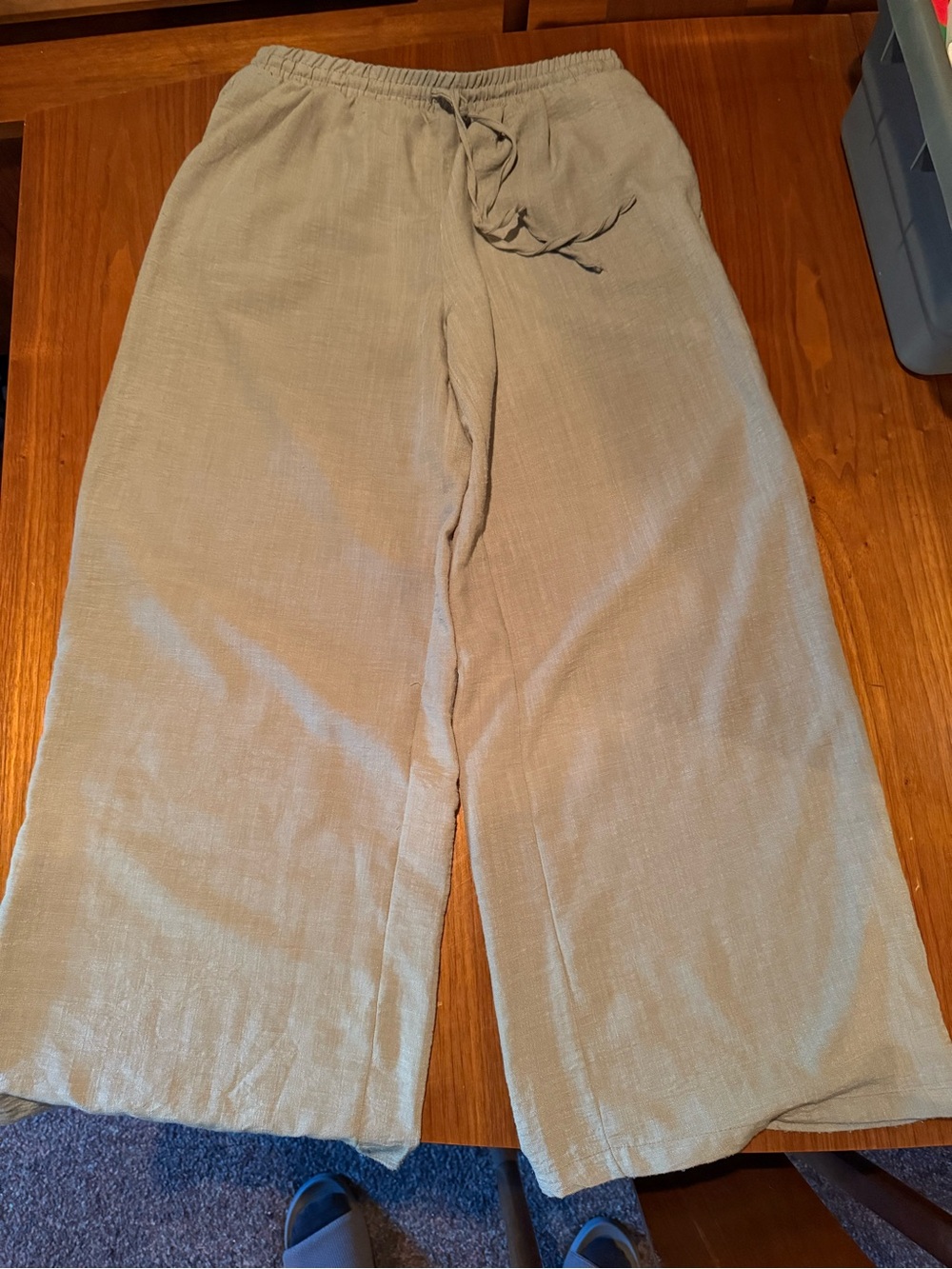 Haute Monde Beige Linen Pants women’s medium